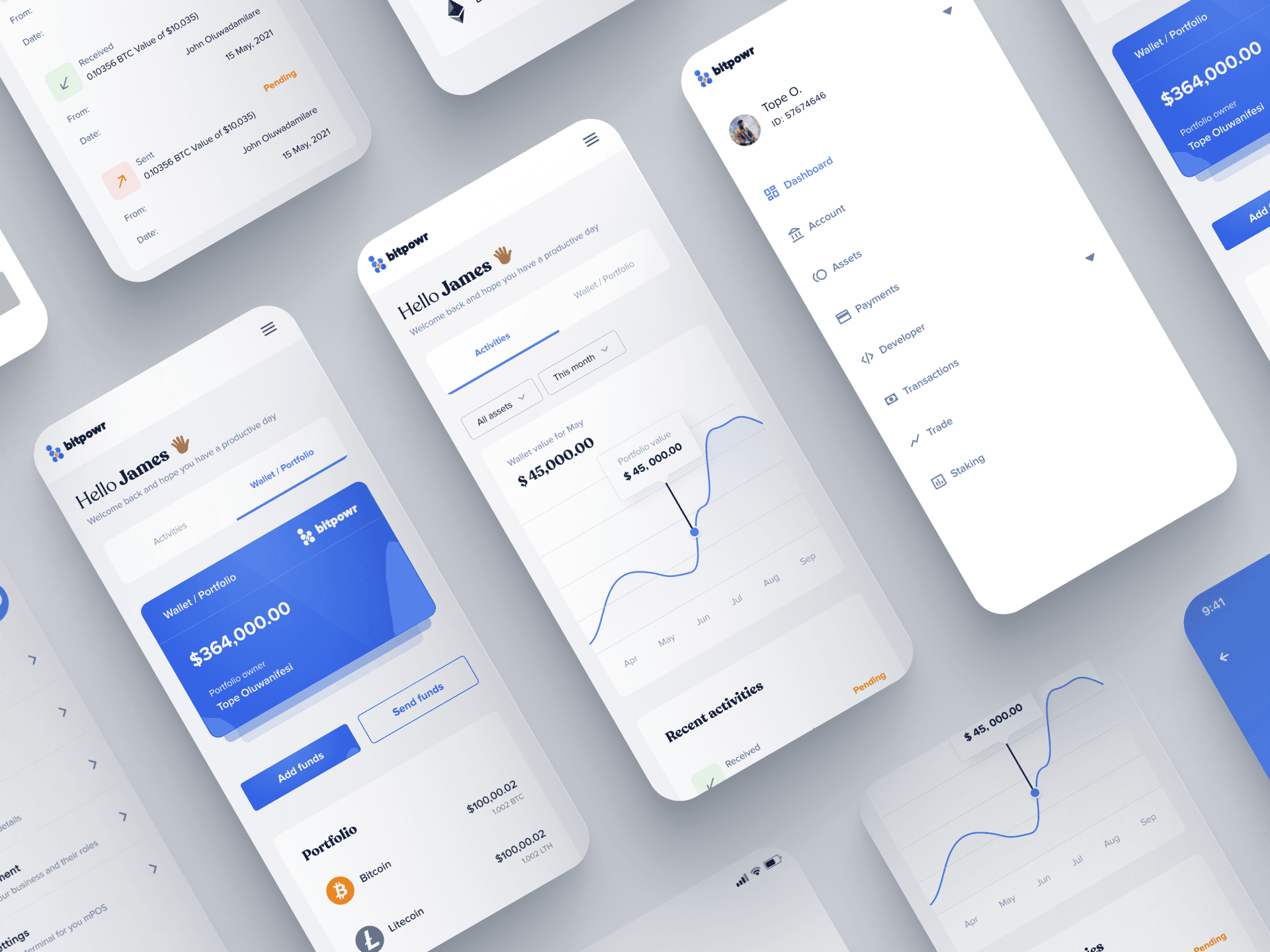 Bitpowr mobile responsive screens