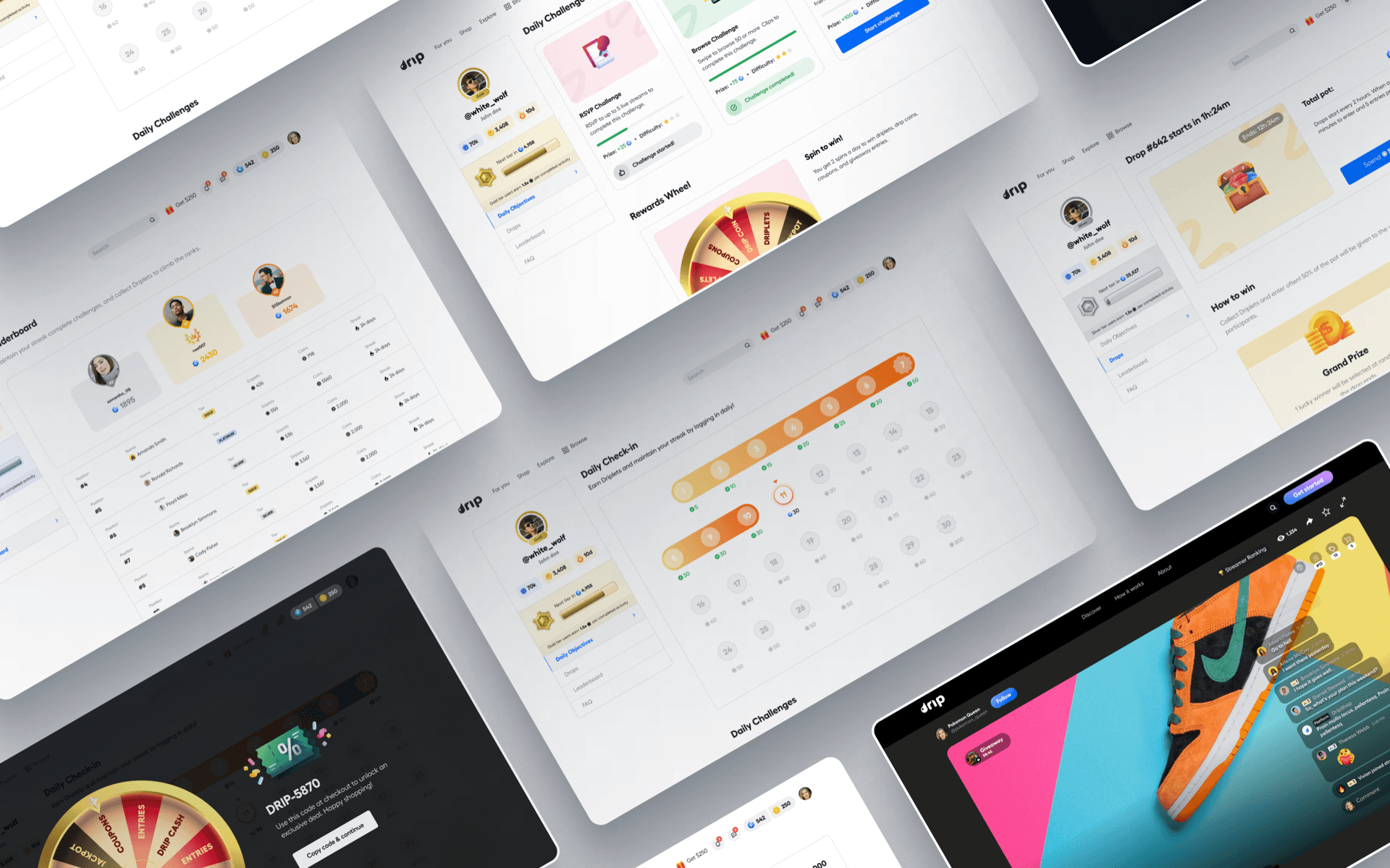 Dripshop web gamification surface