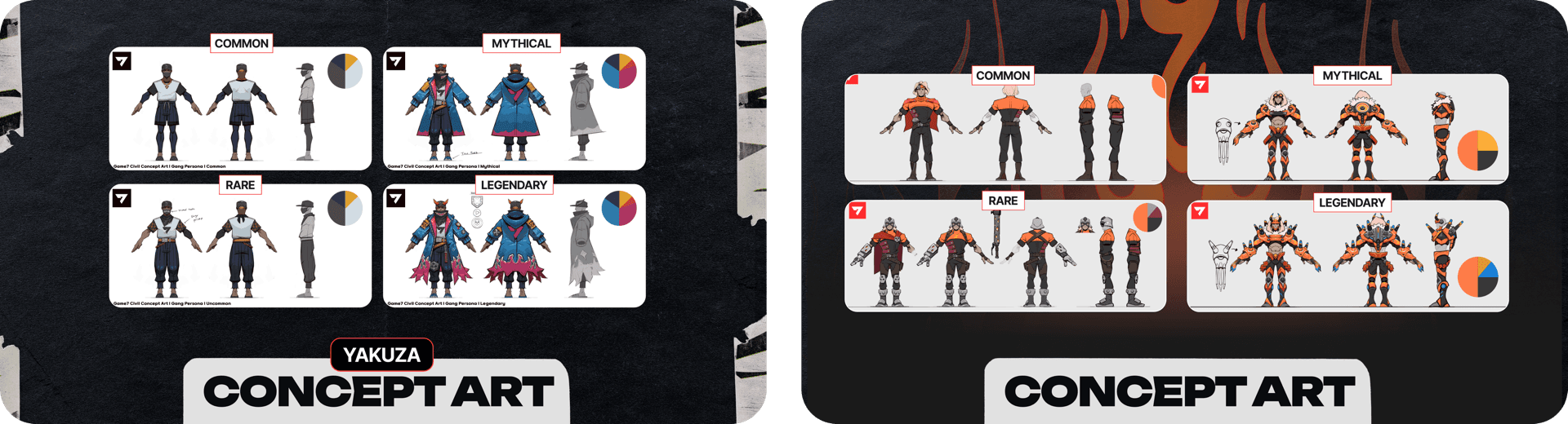 Concept art and rarity tiers