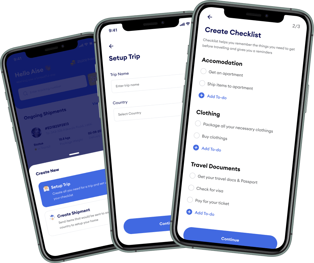 Trip Setup and Document Checklists