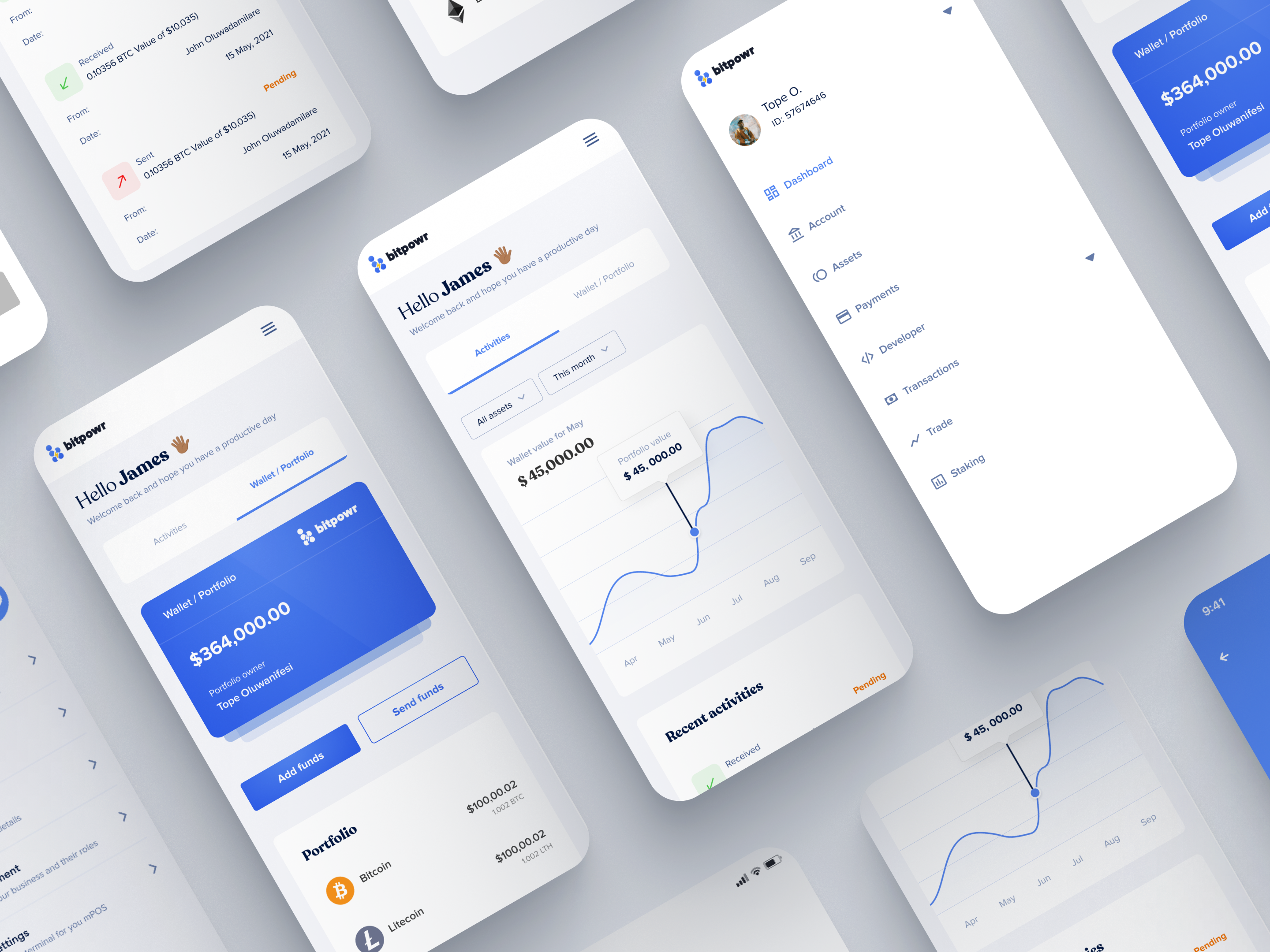 Bitpowr mobile responsive screens