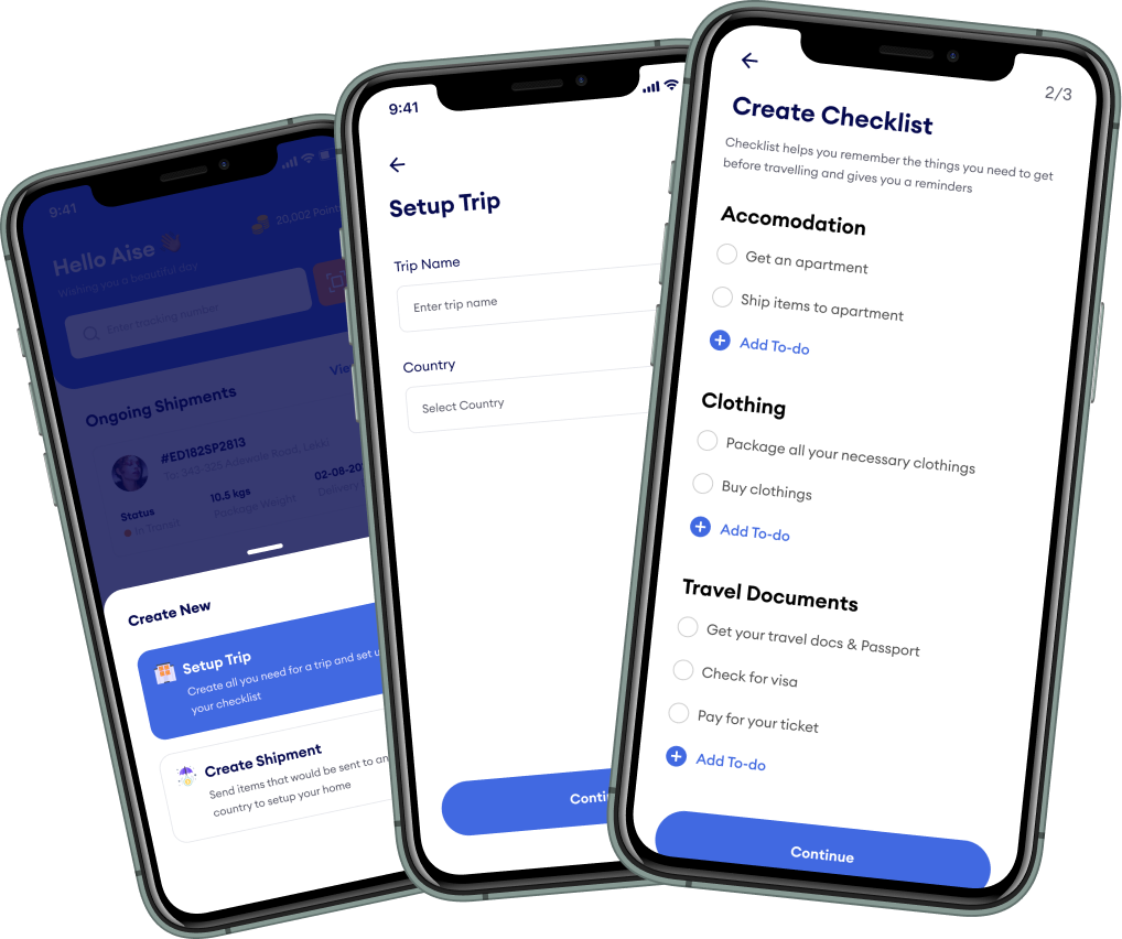 Trip Setup and Document Checklists