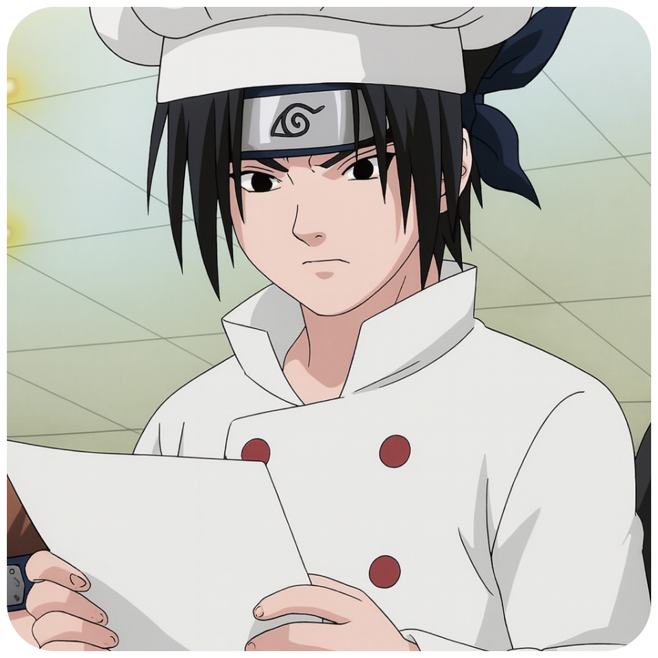 Chef reading a recipe